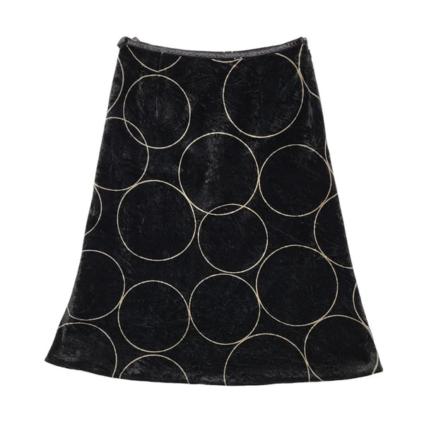 Entertainer Vintage 90's Black Straight Velvet Skirt Uk Women's Size 8 W26