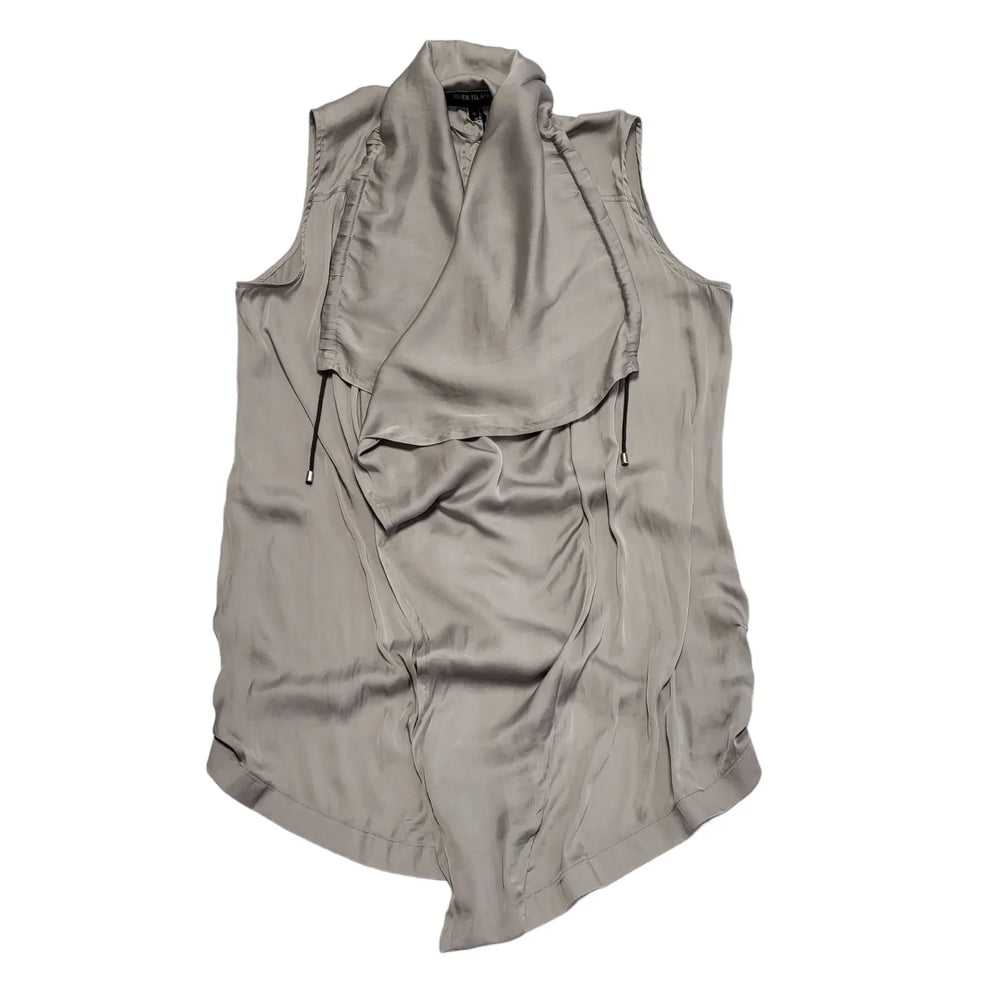 River Island Silver Satin Sleeveless Shawl/Cardigan BNWT Womens UK Size 16 CC907