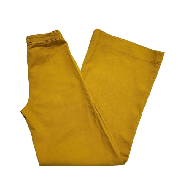 United Colors Of Benetton 80's Yellow Wide Leg Jeans Womens UK 6 W24 L33