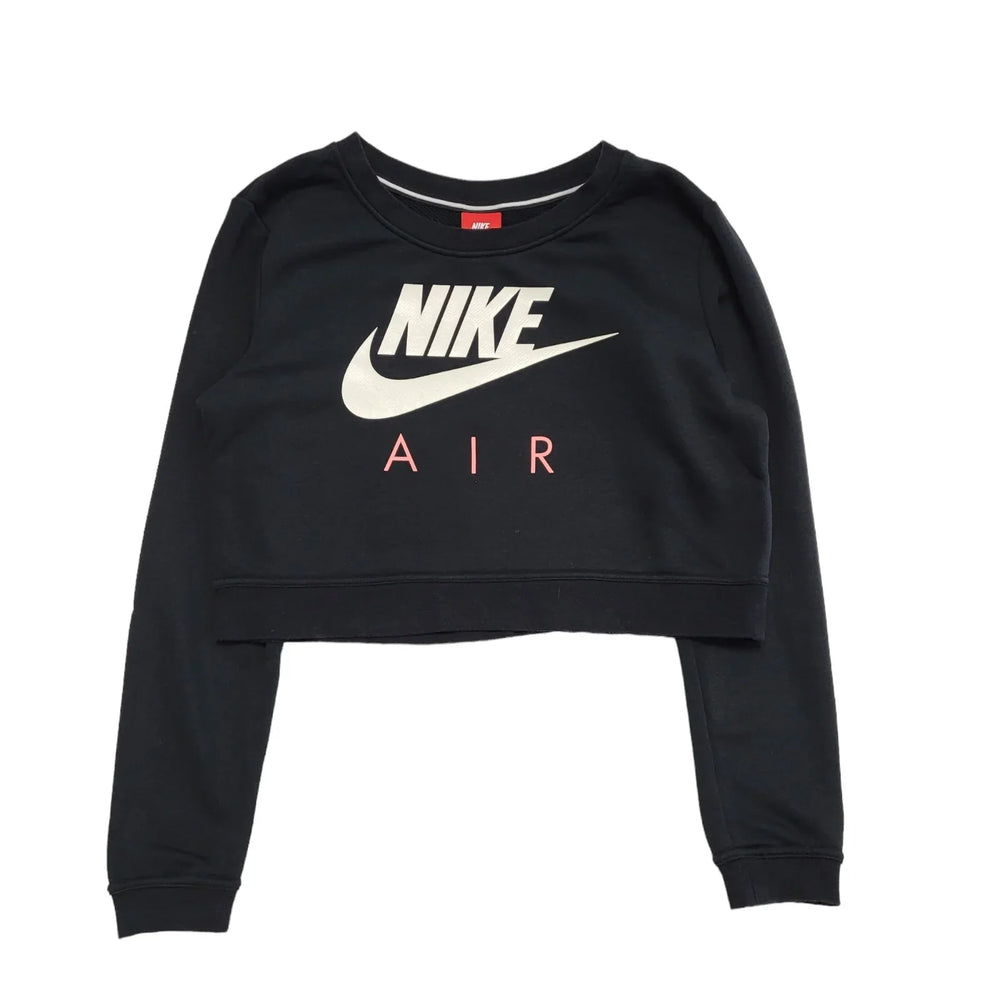 Nike Black Cropped Round Neck Sweatshirt Uk Women's Size M DD507