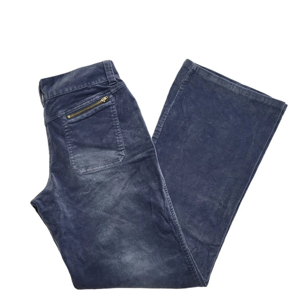 Etam Vintage 90's Dark Blue Bootcut Cord Trousers Uk Women's Size 10 W28 L30