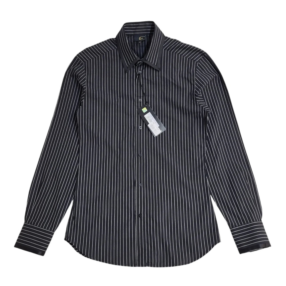 Just Cavalli Vintage 90's Black Striped BNWT Long Sleeve Shirt Men's UK S