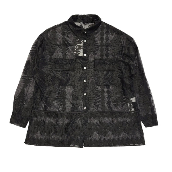 Zara Black Long Sleeve Blouse Uk Women's Size Small Bnwt CC160
