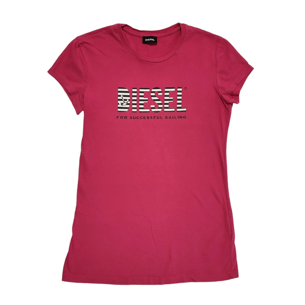 Diesel Pink Y2k Round Neck T Shirt Uk Women's Size Small