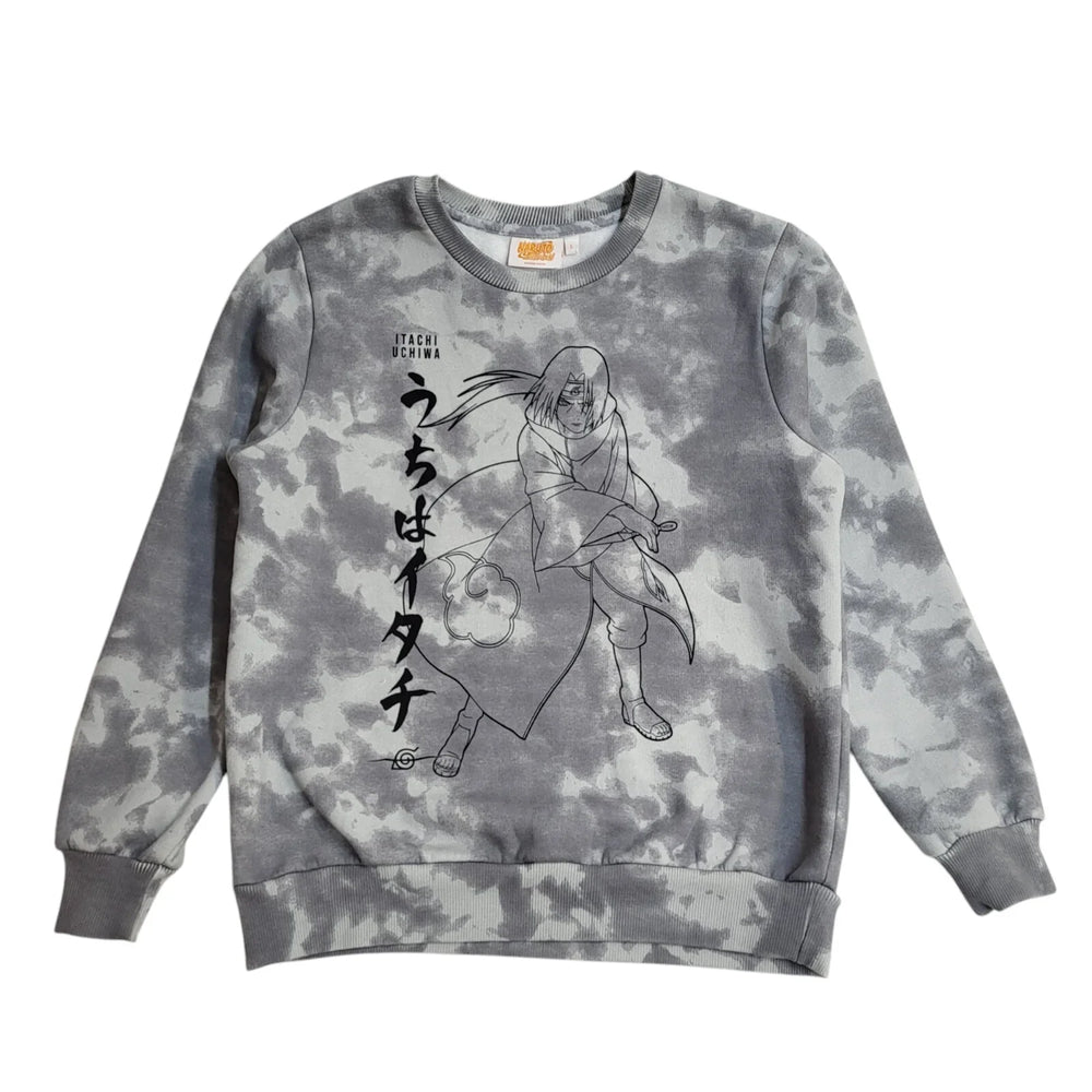 Naruto Grey Long Sleeve Y2k Sweatshirt UK Men's Size S