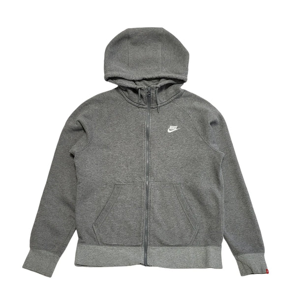 Nike Grey Drawstring Zipped Sweatshirt Hoodie UK Men's Size M K497