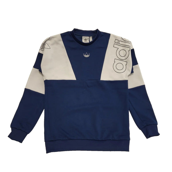 Adidas Blue White Long Sleeve Crew Neck Sports Sweatshirt UK Men's Small K340