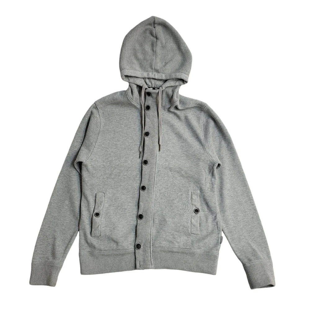 Ted Baker Grey Button Sweatshirt Hoodie UK Men's Size S EE797