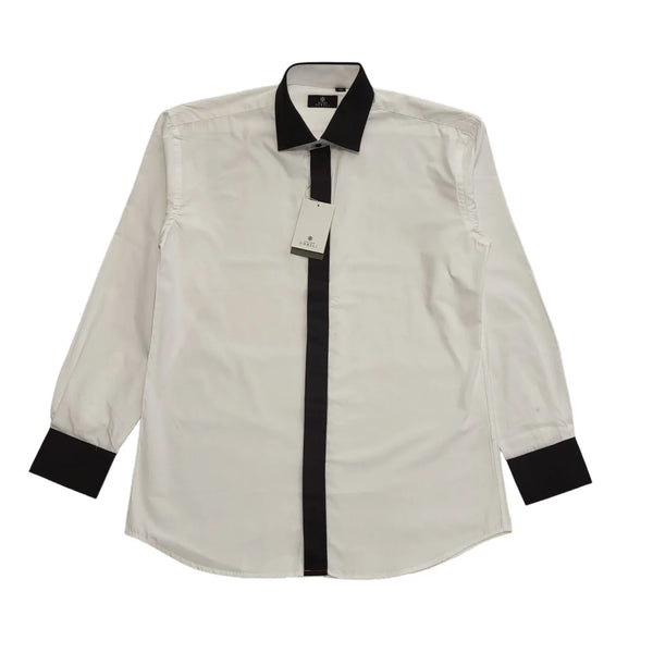 Alexander Dobell White Black Slim Fit Shirt Uk Men's Size S Bnwt CC169