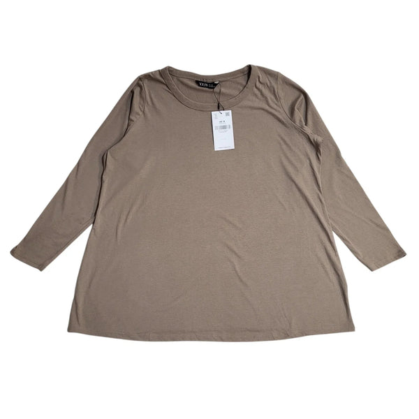 Yours Dark Beige T-Shirt Long Sleeve Top Women's Bnwt UK 18 L767