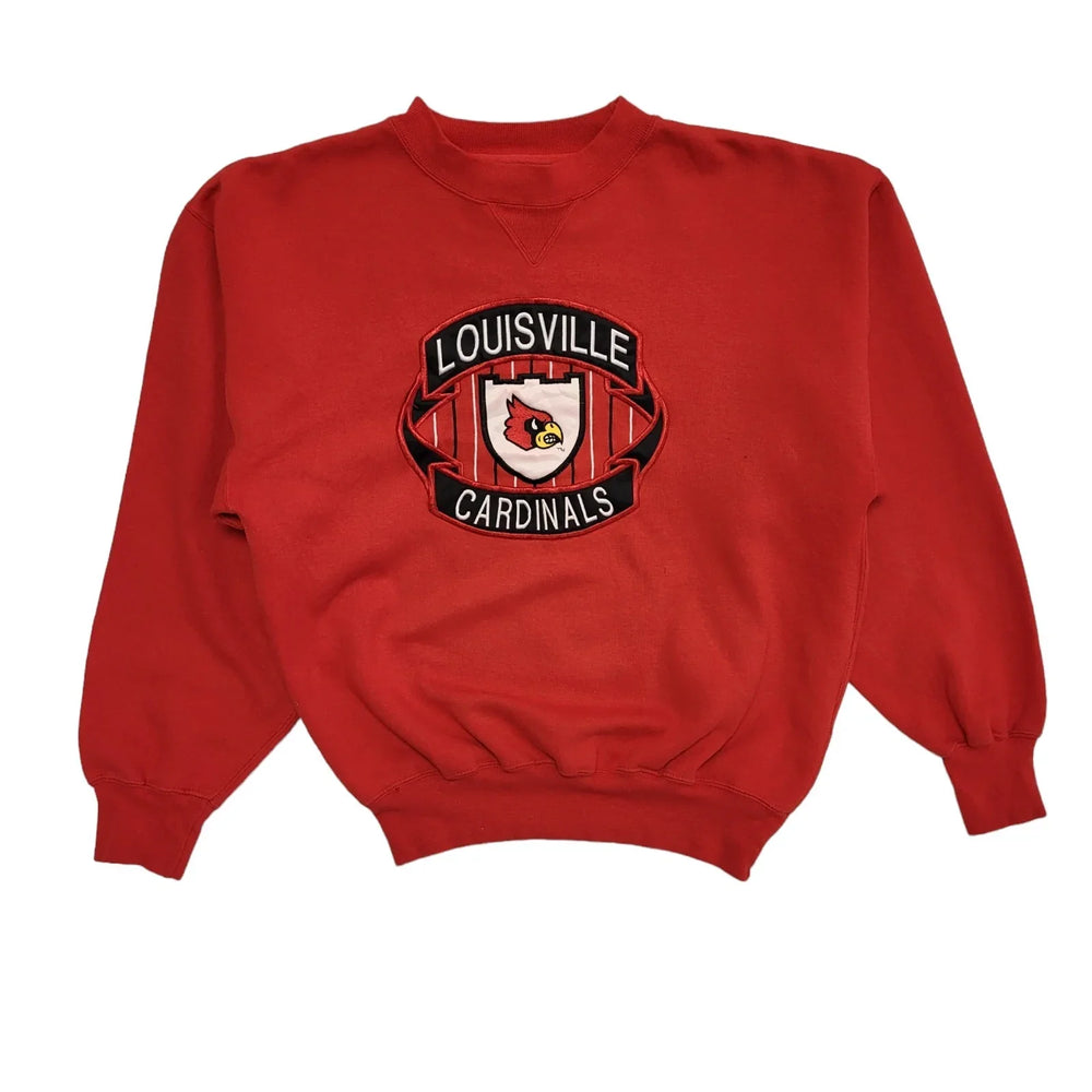 Louisville Cardinals 90's Red Long Sleeve Sweatshirt Womens UK Size M