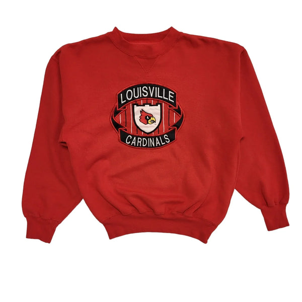 Louisville Cardinals 90's Red Long Sleeve Sweatshirt Womens UK Size M
