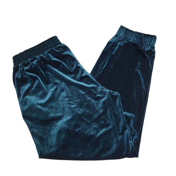Monsoon Tracksuit Bottoms/Joggers Green Velvet Uk Women's Size L W30 L27 L821