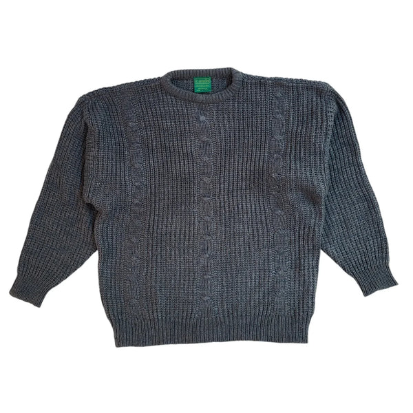 Canda Vintage 90's Blue Knitted Acrylic Jumper UK Men's Size Large