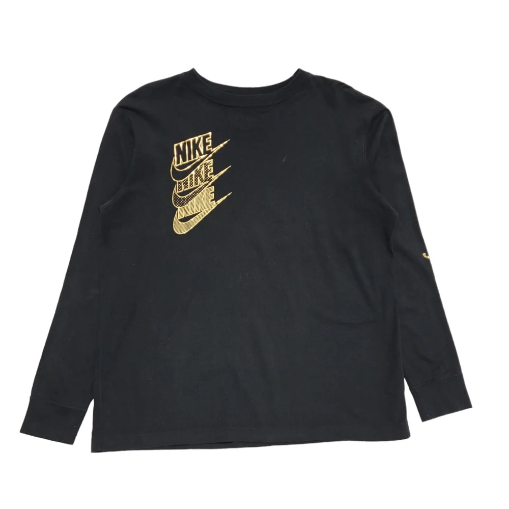 Nike Black & Gold Sports Long Sleeve T-Shirt Womens UK M DD678