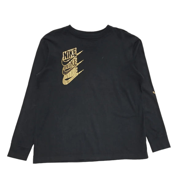 Nike Black & Gold Sports Long Sleeve T-Shirt Womens UK M DD678