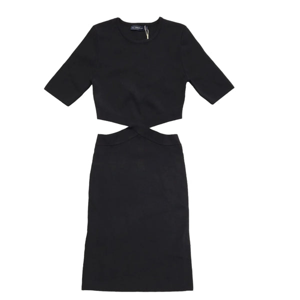 Zara Black Bodycon Short Sleeve Dress Uk Women's Size Small Bnwt CC414