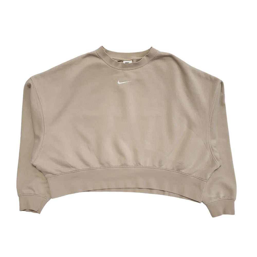 Nike Beige Cropped Sports Sweatshirt Long Sleeve Womens Size S DD618