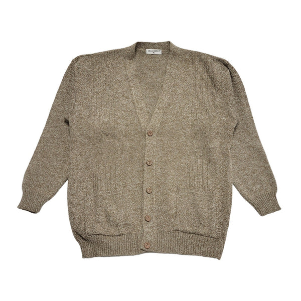Vintage Bellisimo Beige Long Sleeve Button Cardigan Uk Men's XL K541