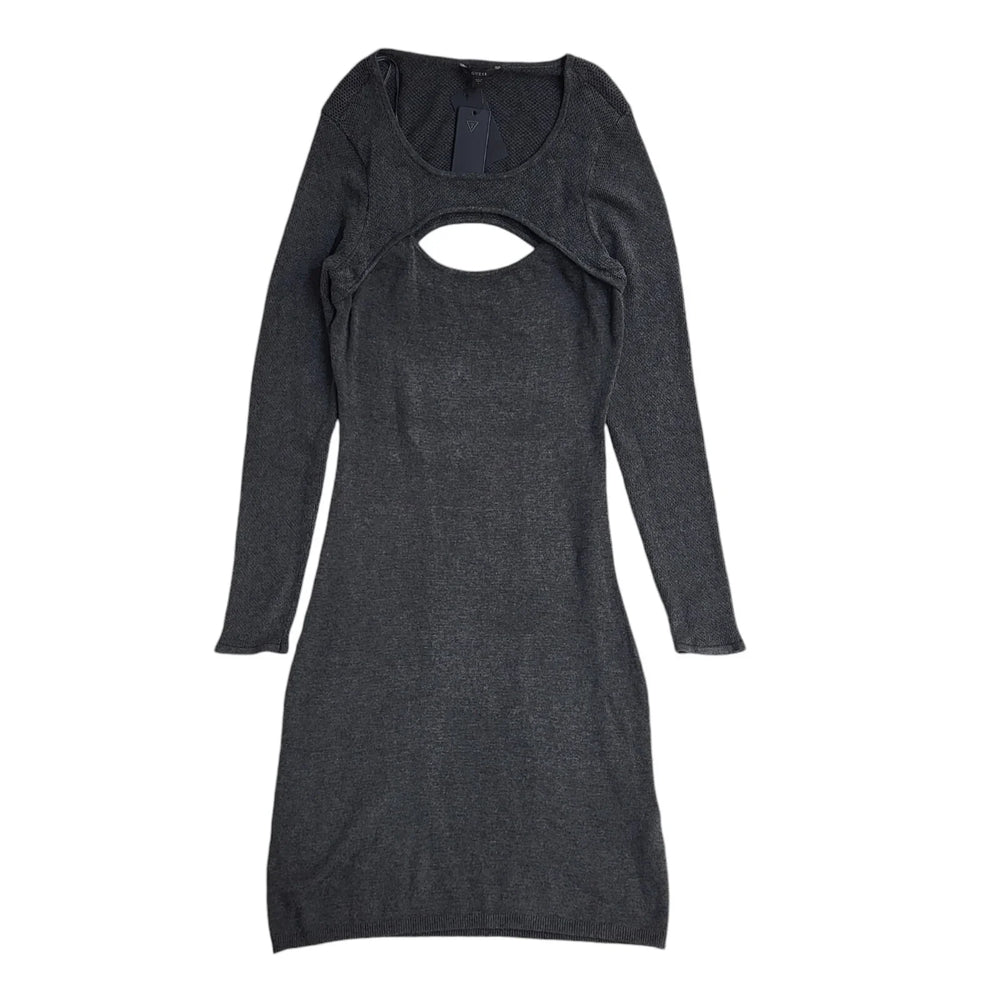 Guess Vintage Y2K Grey Long Sleeve Jumper Dress Women's UK Size L Bnwt
