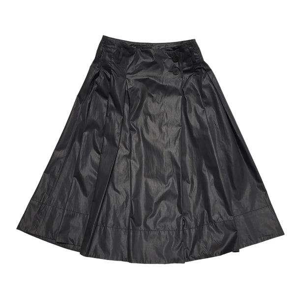 Vintage Black Pleated Short Skirt UK Women's XS W25 CC950