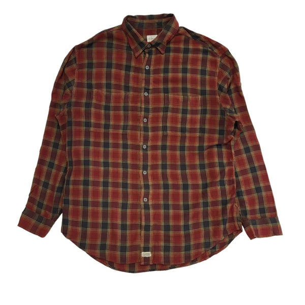 Calvin Klein 90's Red & Black Plaid Long Sleeve Shirt Mens UK M
