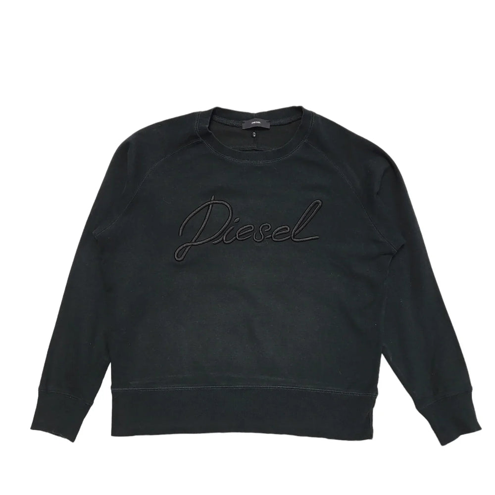 Diesel Y2k Black Round Neck Sweatshirt Uk Women's Size 14