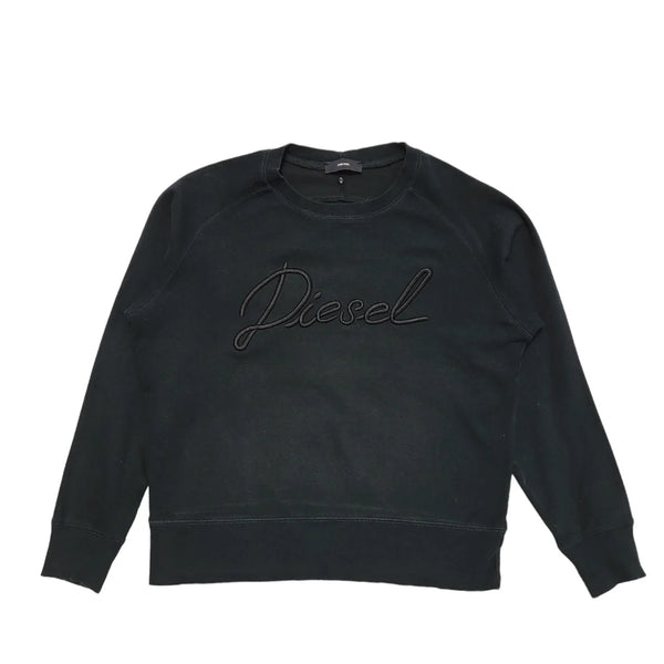 Diesel Y2k Black Round Neck Sweatshirt Uk Women's Size 14