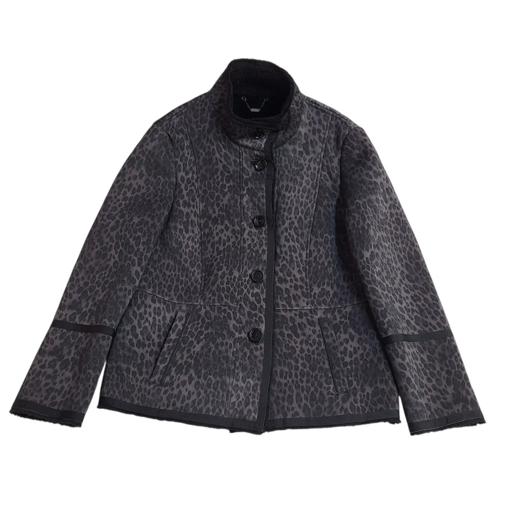 Gerry Webber Jacket Black Grey Button Fleece Lined Uk Women's Size 16 L871
