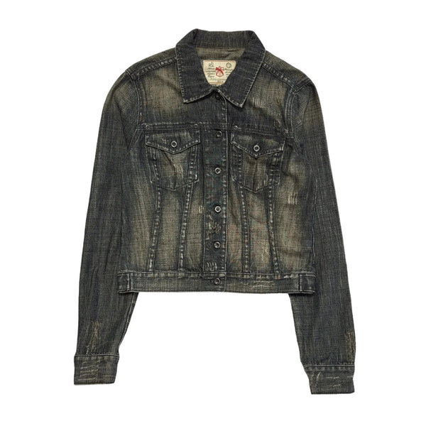 French Connection Blue 90s Vintage Button Denim Jacket Uk Women's Size 10
