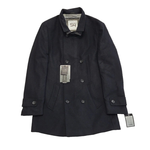 S4 Jackets Black Lined Wool Blend Overcoat Jacket Uk Men's Size M Bnwt L647