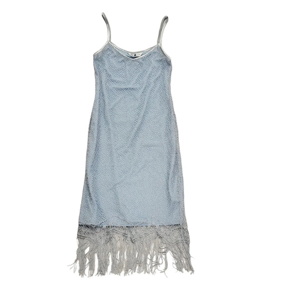 New Look Vintage 80's Blue Strap Body Con Tassle Dress Womens UK 12