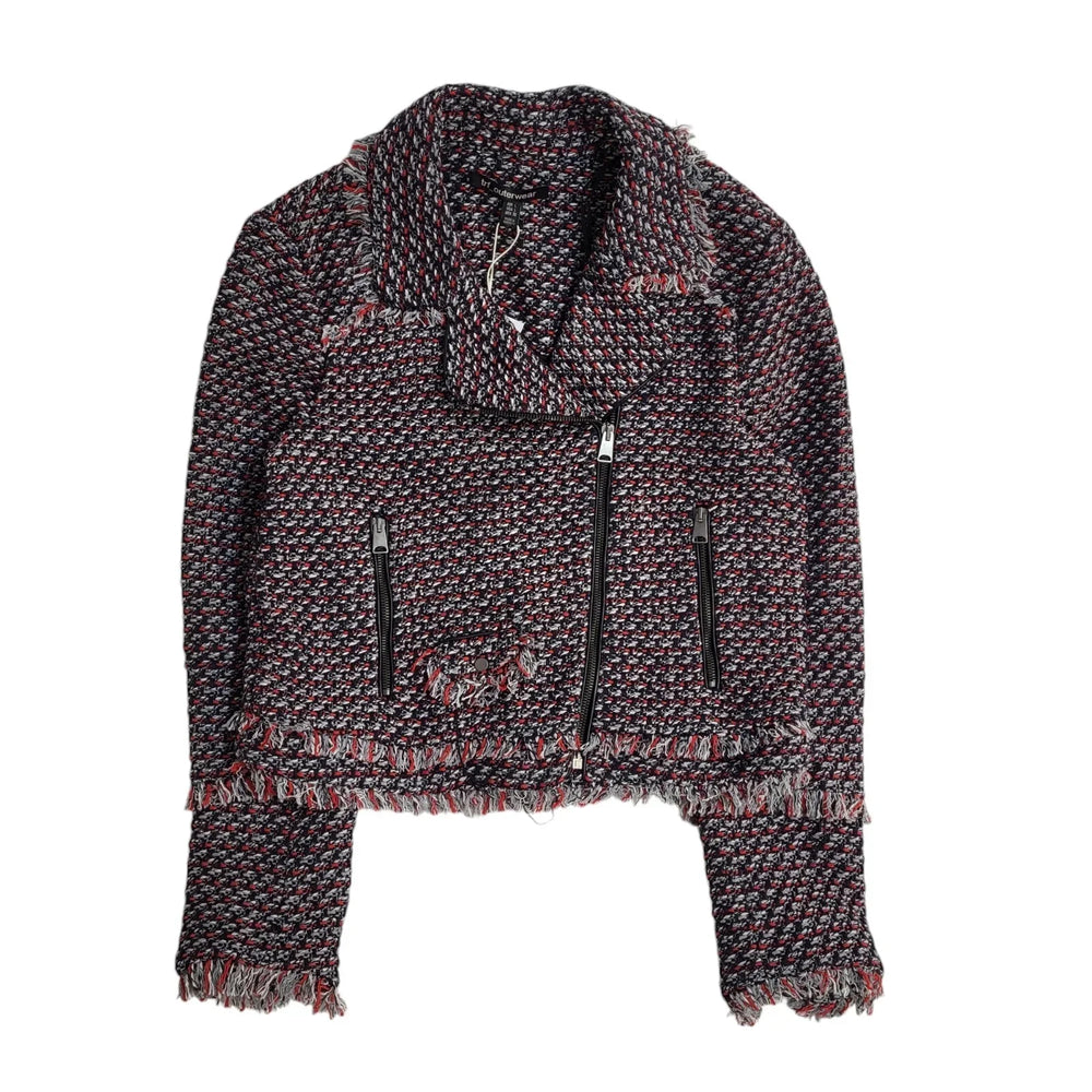 Zara Red & Blue Modern Full Zip Collared Jacket BNWT UK Women's Size L