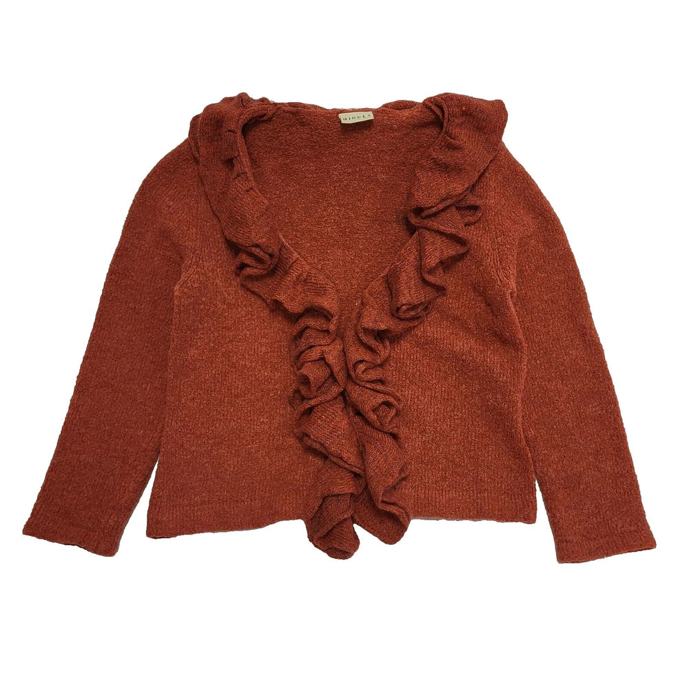 Minuet Vintage 90's Red Ruffle Front Cardigan UK Womens Size 14