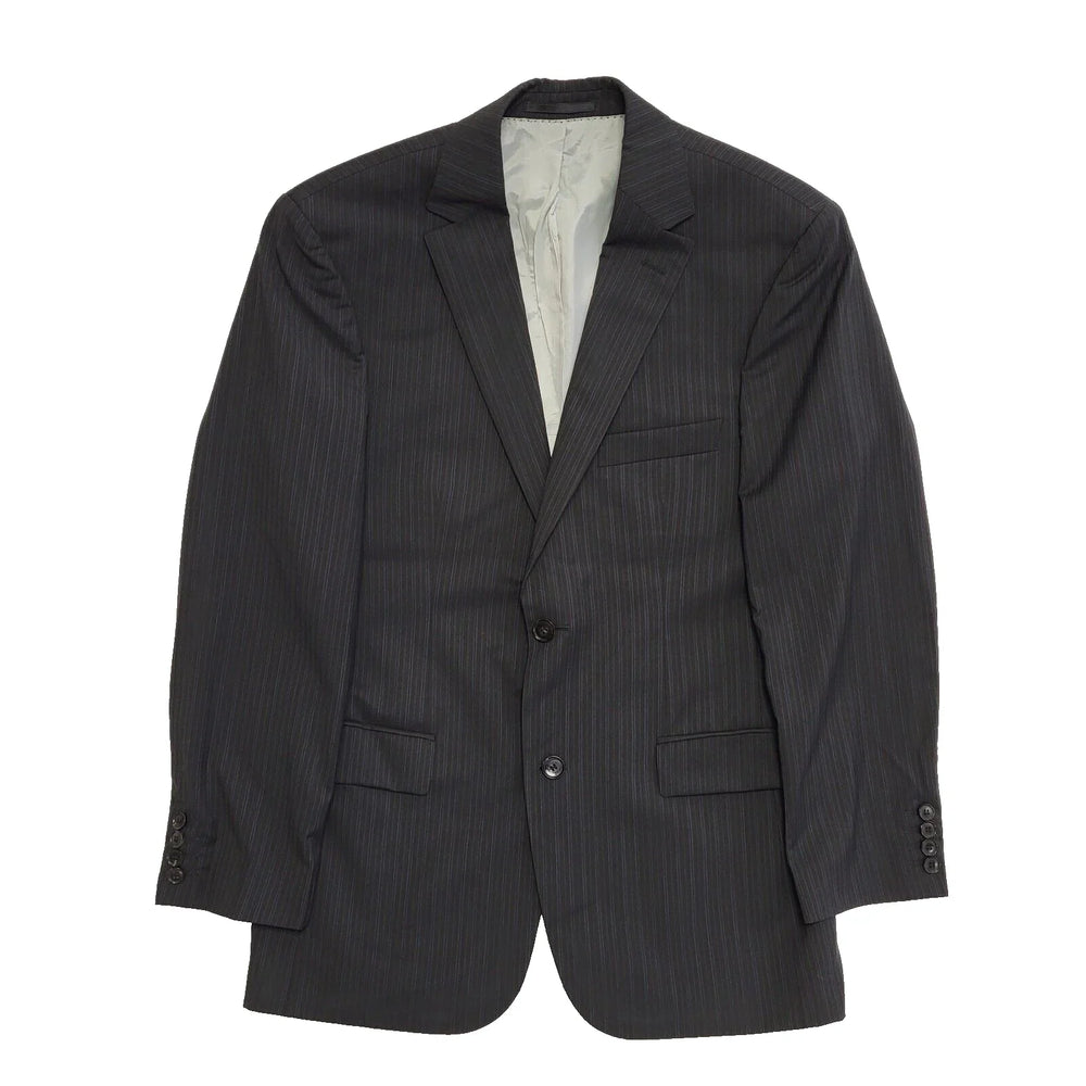 Hugo Boss Striped Suit Blazer Jacket Black Slim Men's uk M 40" L117