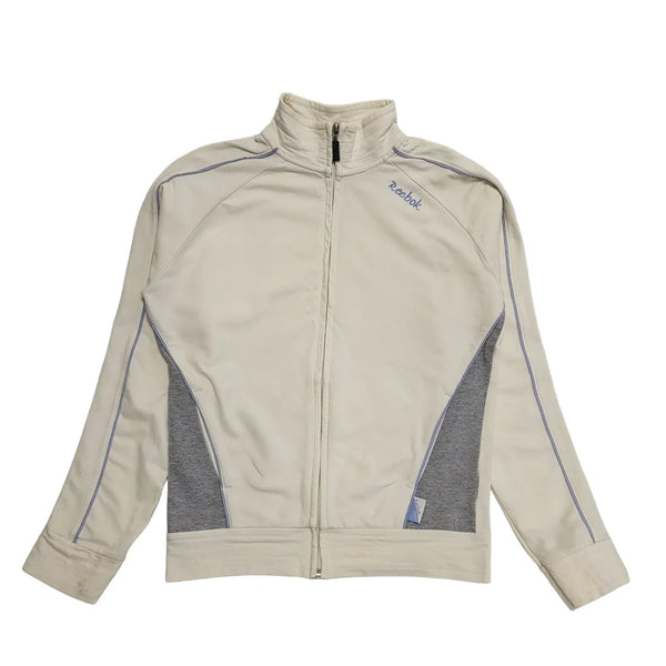 Reebok Beige Grey Zipped L/Sleeve Sweatshirt Tracksuit Top Women's  uk L 12 H352