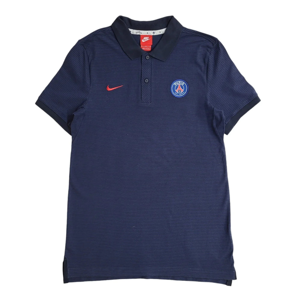 Nike Y2K Blue Stripe Paris Saint Germain Short Sleeve Polo T- Shirt Men's Size M
