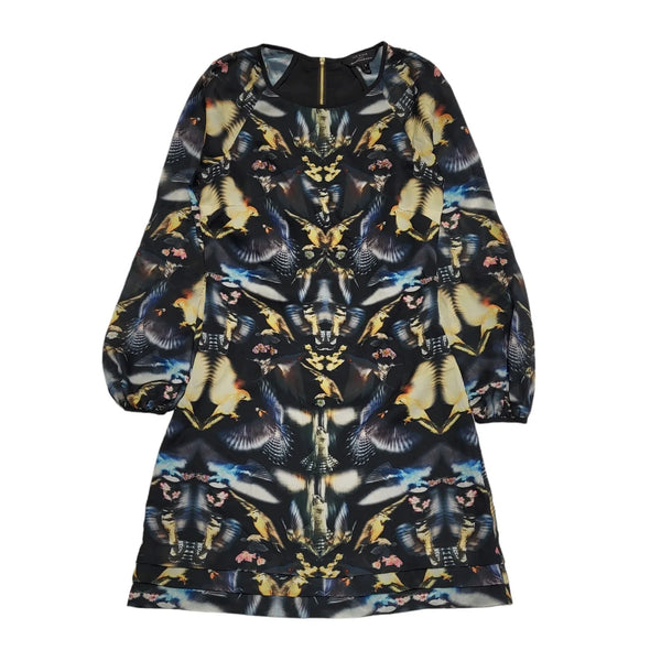 Ted Baker Black Long Sleeve Abstract Dress Women's UK 6/8 CC986