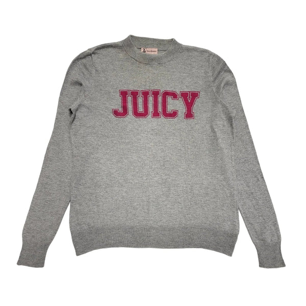 Juicy Grey Long Sleeve Round Neck Knitted Top Womens UK M CC756