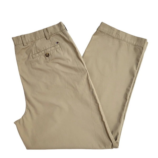 Tommy Hilfiger 90s Vintage Beige Straight Chino Trousers Uk Men's 3XL W40 L32