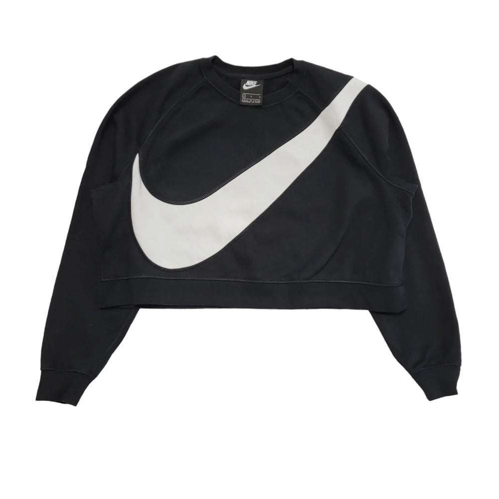 Nike Black Sports Cropped Sweatshirt UK Women's L K506