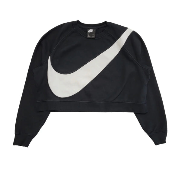 Nike Black Sports Cropped Sweatshirt UK Women's L K506