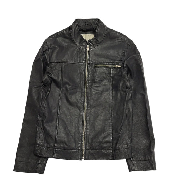 Kit 90s Black Zip Up Leather Jacket Uk Women's Size 10