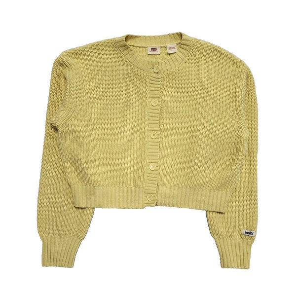 Levi's Yellow Cotton Cropped Cardigan Uk Women's Size Small L437