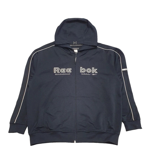 Reebok Navy Blue Hooded Sports Tracksuit Top UK Men's XL K838
