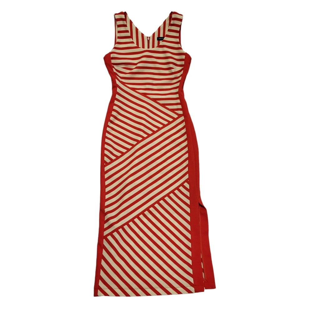 Karen Millen Red & White Sleeveless Bodycon Dress Uk Women's 10 DD433