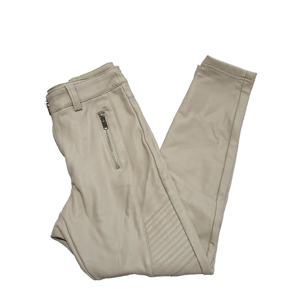 Topshop Stone Faux Leather Skinny Trousers Women's Uk 8 W26 L24 L215