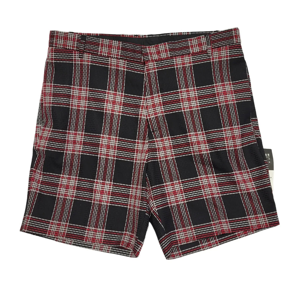 Topman Black & Red Check Zipped Casual Shorts Uk Men's Size L W34 Bnwt DD768