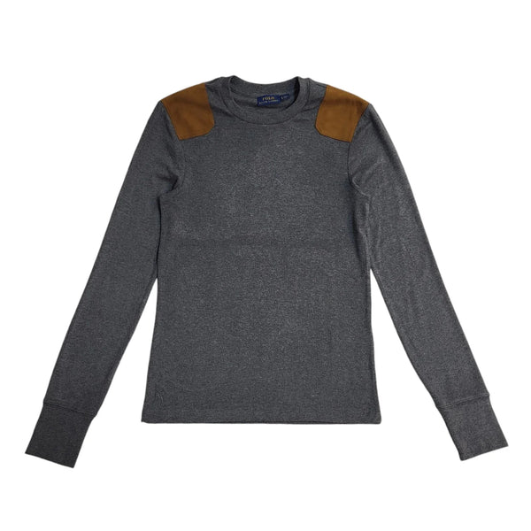 Polo Ralph Lauren Y2K Grey Round Neck Long Sleeve Jumper Men's UK Size L