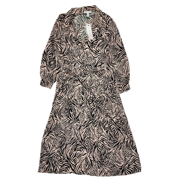 Topshop Shirt Dress Animal Print Pink Black Petite Women's UK S 8 Bnwt L329